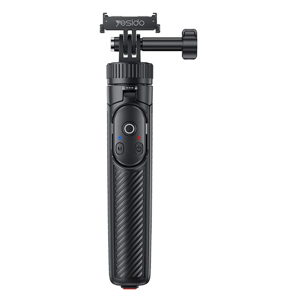 YESIDO SF37 Magnetic Selfie Stick for DJI Osmo Action 6 / 5 Pro / 4 / Osmo 360 Bluetooth-compatible Remote Control Telescopic Tripod - Black - 1