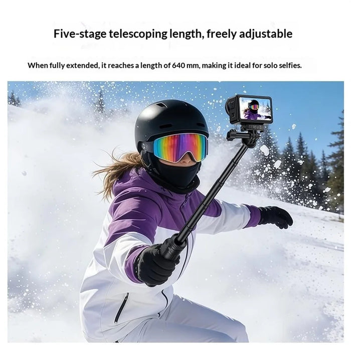 YESIDO SF37 Magnetic Selfie Stick for DJI Osmo Action 6 / 5 Pro / 4 / Osmo 360 Bluetooth-compatible Remote Control Telescopic Tripod - Black - 5
