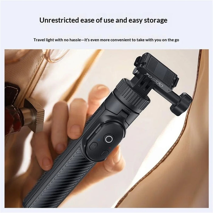 YESIDO SF37 Magnetic Selfie Stick for DJI Osmo Action 6 / 5 Pro / 4 / Osmo 360 Bluetooth-compatible Remote Control Telescopic Tripod - Black - 6