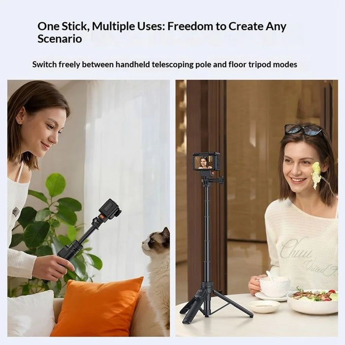 YESIDO SF38 Magnetic Quick-Release Selfie Stick for Insta360 X5 / X4 / X3 / Ace Pro 2 / Ace Pro Remote Control Telescoping Tripod - Black - 6