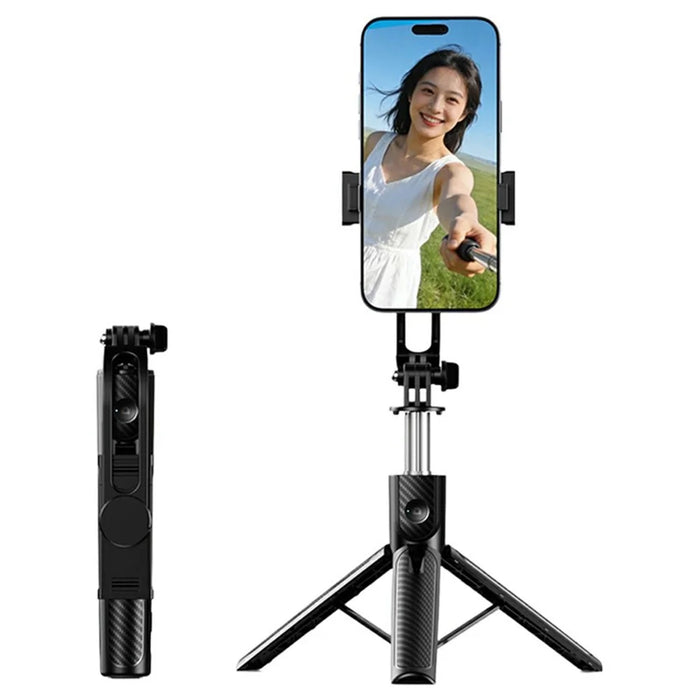 X1 96cm Extendable Bluetooth-compatible Selfie Stick One-Click Pop Up Tripod for Travel - Black - 1