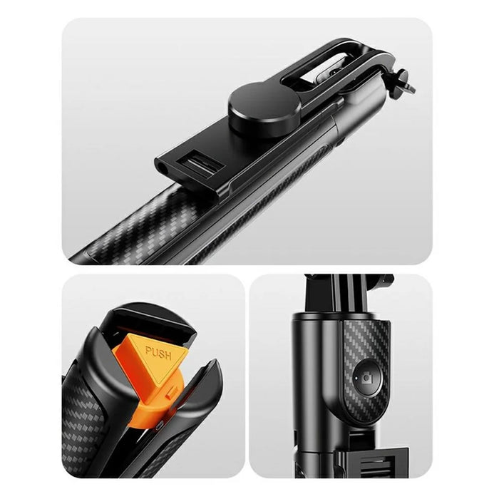 X1 96cm Extendable Bluetooth-compatible Selfie Stick One-Click Pop Up Tripod for Travel - Black - 7