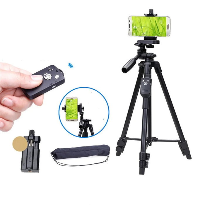 YUNTENG 5208 Professional Tripod Stand with Bluetooth-compatible Remote for DSLR SLR Camera Phone - 1