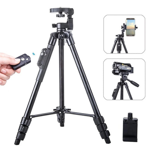 YUNTENG 5218 Portable Telescopic Tripod Photography Stand with Bluetooth-Compatible Remote Control for DSLR SLR Camera Phone - 1