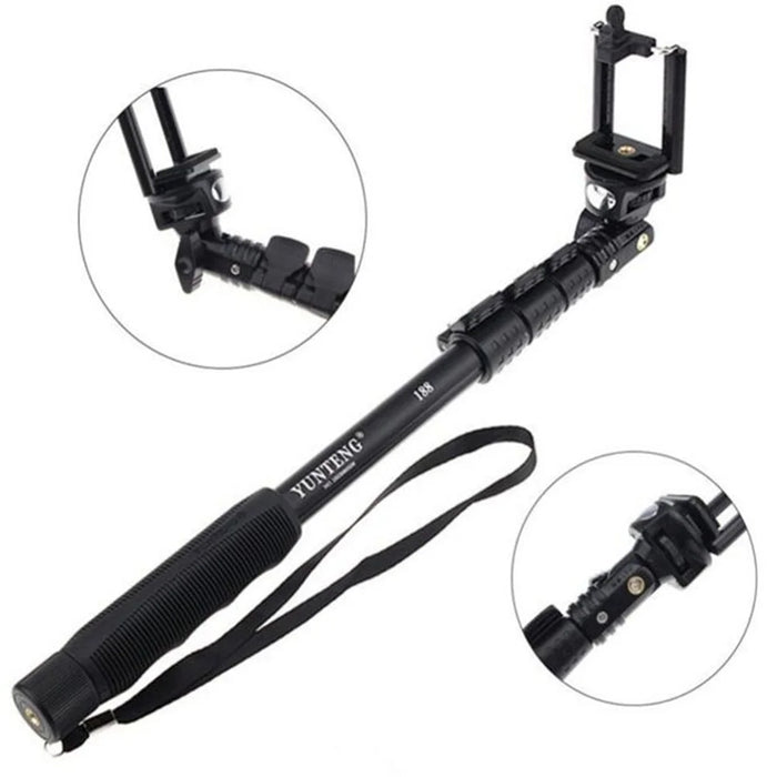 YUNTENG 188 Portable Handheld Extendable Selfie Stick Monopod with Phone Holder - 1