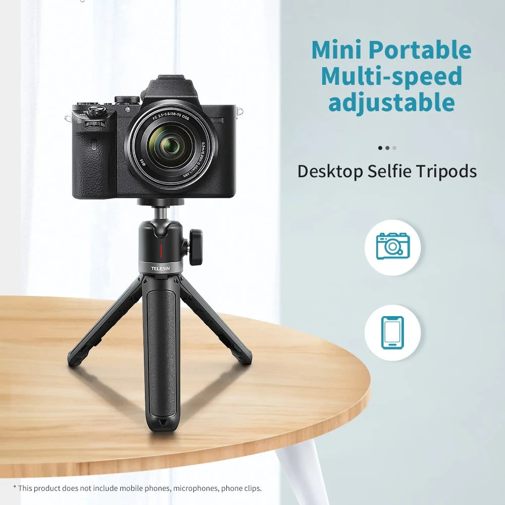 TELESIN GP-MNP-091-W Mini Selfie Stick Extendable Tripod Camera Mobile Phone Desktop Stand - 2