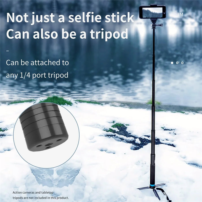 TELESIN GP-MNP-270-2 2.7m Carbon Fiber Selfie Stick Adjustable Monopod for GoPro/Insta360 Action Camera - 5