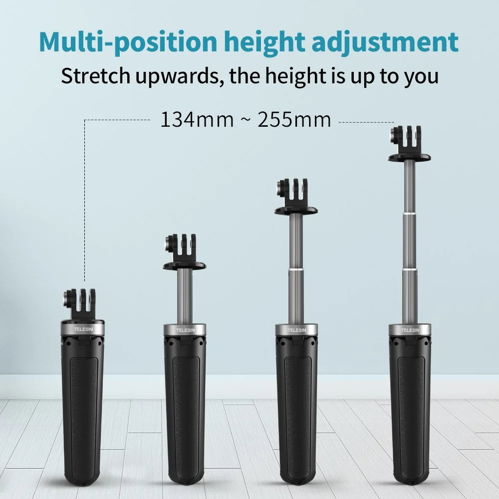 TELESIN GP-MNP-092-X Mini Extendable Selfie Stick Tripod Desktop Stand for GoPro Action Camera - 3