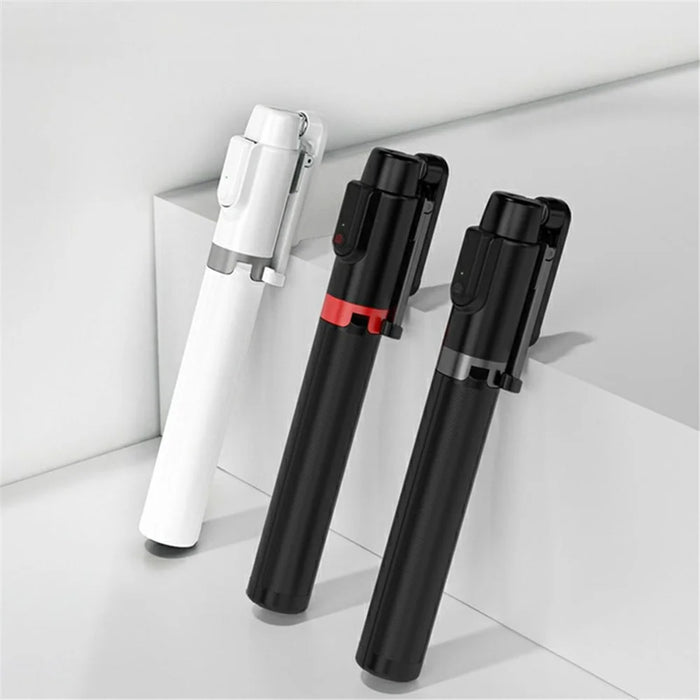 SEAJIC AB403 Selfie Stick Tripod Extendable 2 in 1 Aluminum Bluetooth-compatible Selfie Stick with Remote Shutter - White / Silver - 7