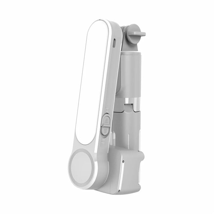 L09 Bluetooth-compatible Selfie Stick Tripod Gimbal Stabilizer with Dimmable Fill Light Extendable Remote Shutter Monopod - White - 6