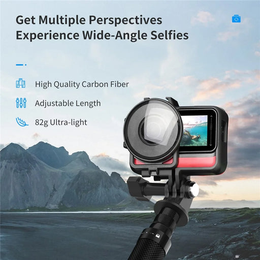 TELESIN TE-MNP-117 1.16m Carbon Fiber Selfie Stick Adjustable Length Monopod with 1/4 Screw Hole for Phone Action Camera - 2