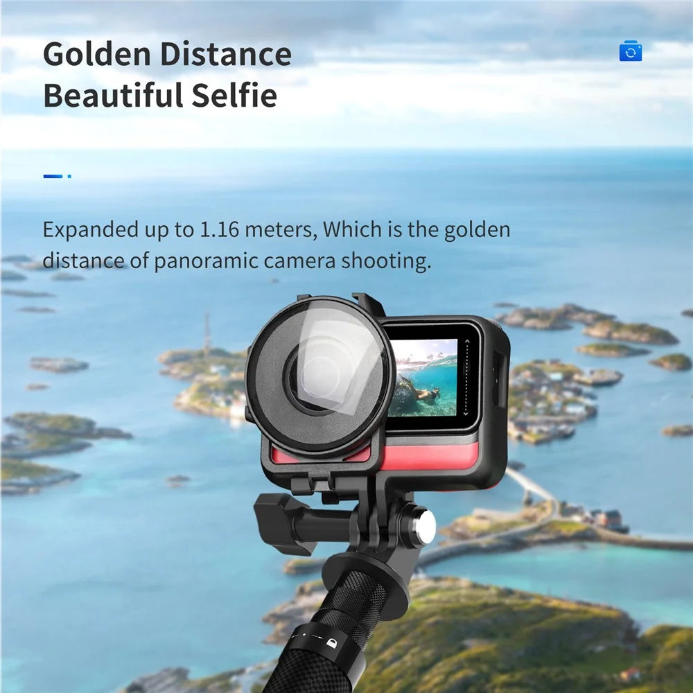 TELESIN TE-MNP-117 1.16m Carbon Fiber Selfie Stick Adjustable Length Monopod with 1/4 Screw Hole for Phone Action Camera - 4