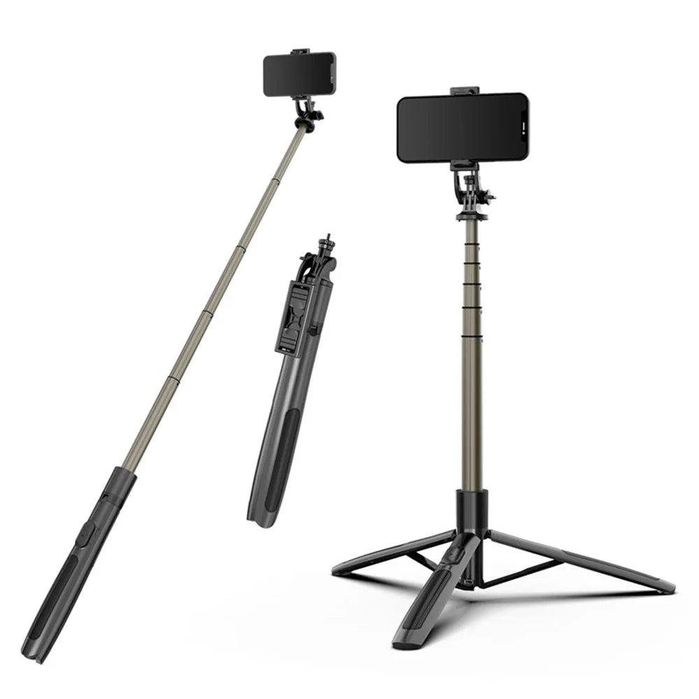 Q06 Multi-function 1.56m Telescopic Handheld Bluetooth-compatible Selfie Stick Tripod Stand with Shutter Remote - 1