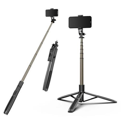 Q06 Multi-function 1.56m Telescopic Handheld Bluetooth-compatible Selfie Stick Tripod Stand with Shutter Remote - 1