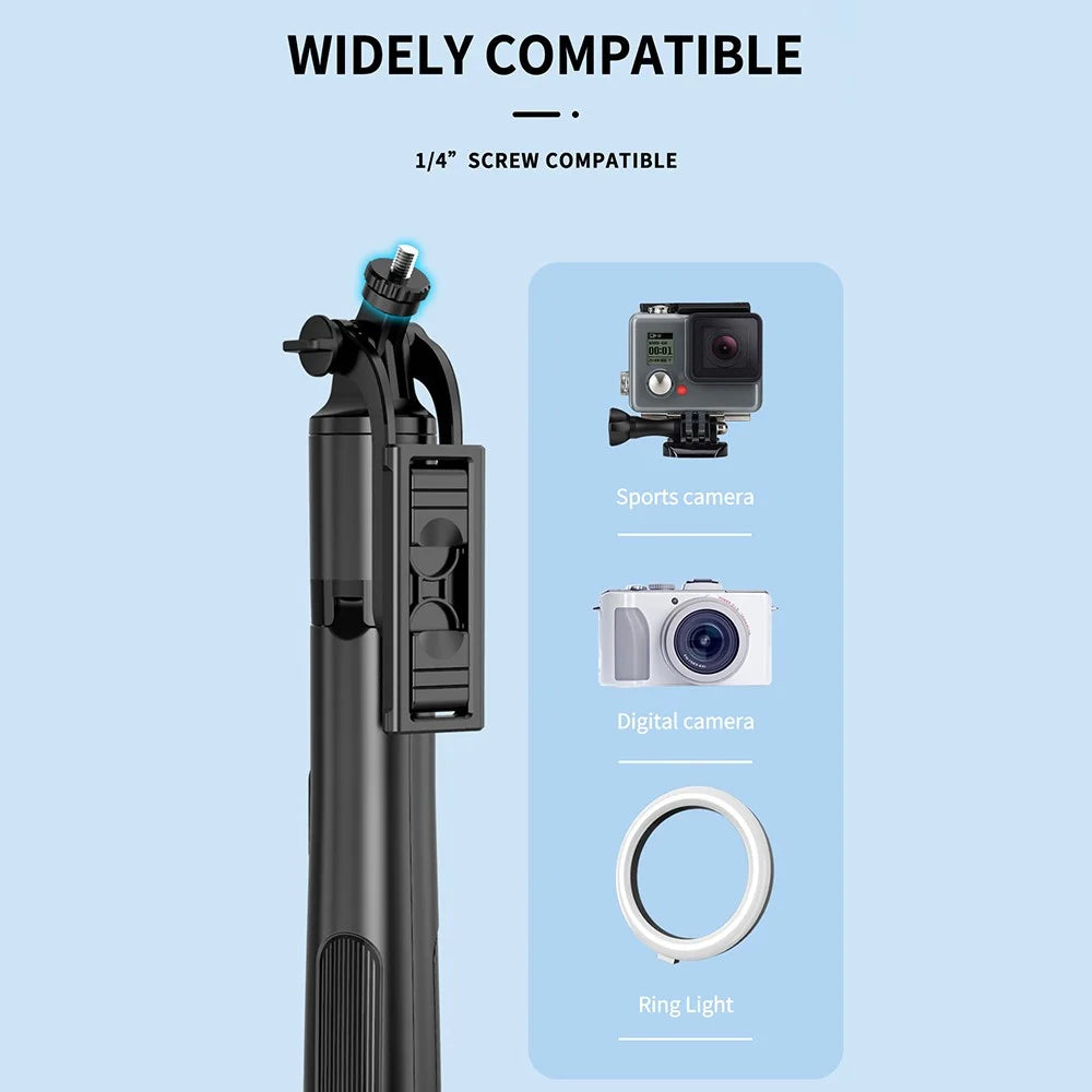 Q06 Multi-function 1.56m Telescopic Handheld Bluetooth-compatible Selfie Stick Tripod Stand with Shutter Remote - 4