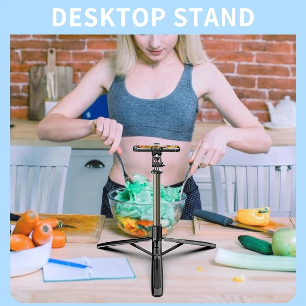 Q06 Multi-function 1.56m Telescopic Handheld Bluetooth-compatible Selfie Stick Tripod Stand with Shutter Remote - 6