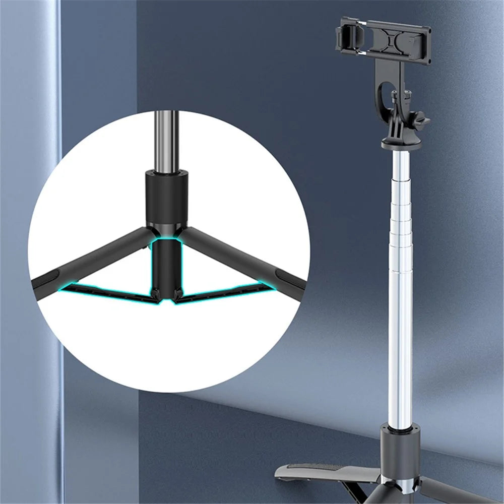 Q05 1580mm Bluetooth-compatible Selfie Stick Mobile Phone Tripod Stand with Bluetooth-compatible Remote for Android iOS - 3