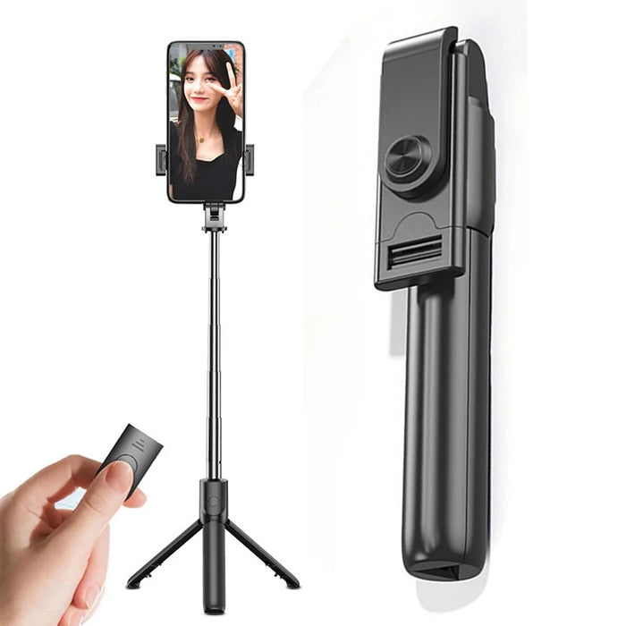 S02 Portable Bluetooth-compatible Remote Control Mobile Phone Holder Tripod Live Streaming Extendable Selfie Stick - 1