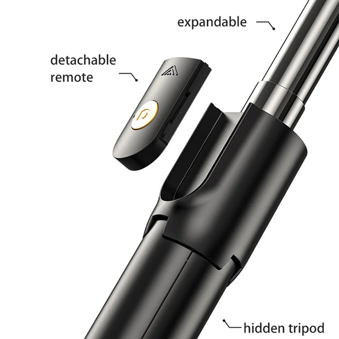 S02 Portable Bluetooth-compatible Remote Control Mobile Phone Holder Tripod Live Streaming Extendable Selfie Stick - 3