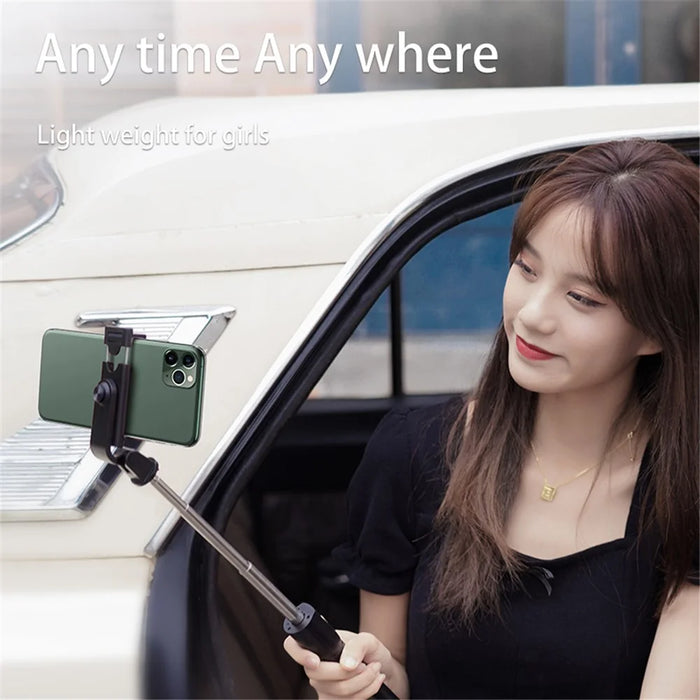 S02 Portable Bluetooth-compatible Remote Control Mobile Phone Holder Tripod Live Streaming Extendable Selfie Stick - 4