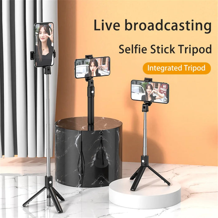 S02 Portable Bluetooth-compatible Remote Control Mobile Phone Holder Tripod Live Streaming Extendable Selfie Stick - 6