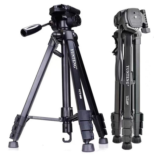 YUNTENG VCT-668 Professional Portable Aluminum Alloy Tripod Stand Extendable Photography Tripod with Gimbal Stabilizer for SLR/Mobile Phones - 1