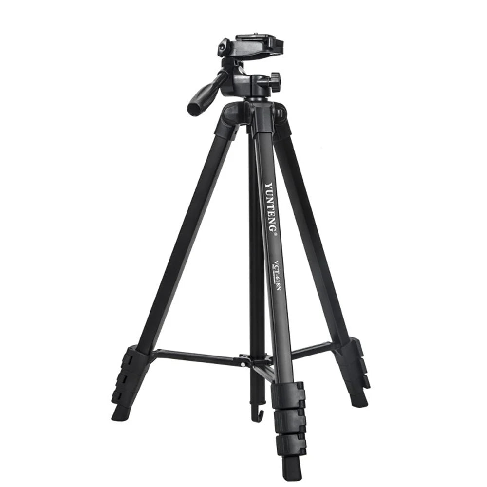 YUNTENG VCT-618N Portable Aluminum Alloy Tripod Stand Extendable Photography Tripod 360-Degree Rotating Gimbal Stabilizer Shockproof Camera Mount for SLR/Digital SLR - 1