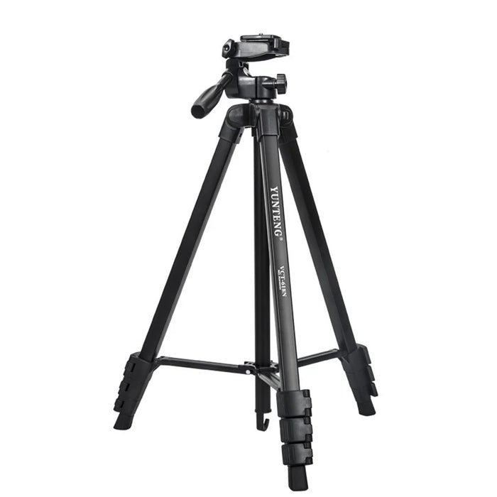 YUNTENG VCT-618N Portable Aluminum Alloy Tripod Stand Extendable Photography Tripod 360-Degree Rotating Gimbal Stabilizer Shockproof Camera Mount for SLR/Digital SLR - 1