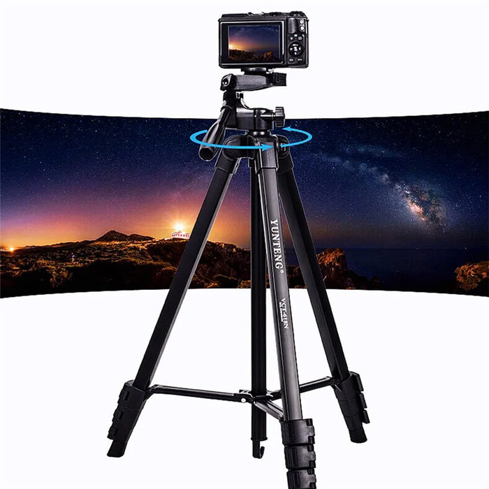 YUNTENG VCT-618N Portable Aluminum Alloy Tripod Stand Extendable Photography Tripod 360-Degree Rotating Gimbal Stabilizer Shockproof Camera Mount for SLR/Digital SLR - 5