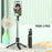 P60PRO Extendable Selfie Stick with Dual Fill Lights and Wireless Bluetooth-compatible Remote Control Portable 1.1m Tripod Stand- Black - 2