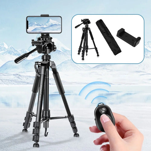 SOMITA ST-666 for Canon/Nikon/Sony DSLR Camera Phone Holder Portable Retractable Tripod Stand (Remote Control Not included) - 1