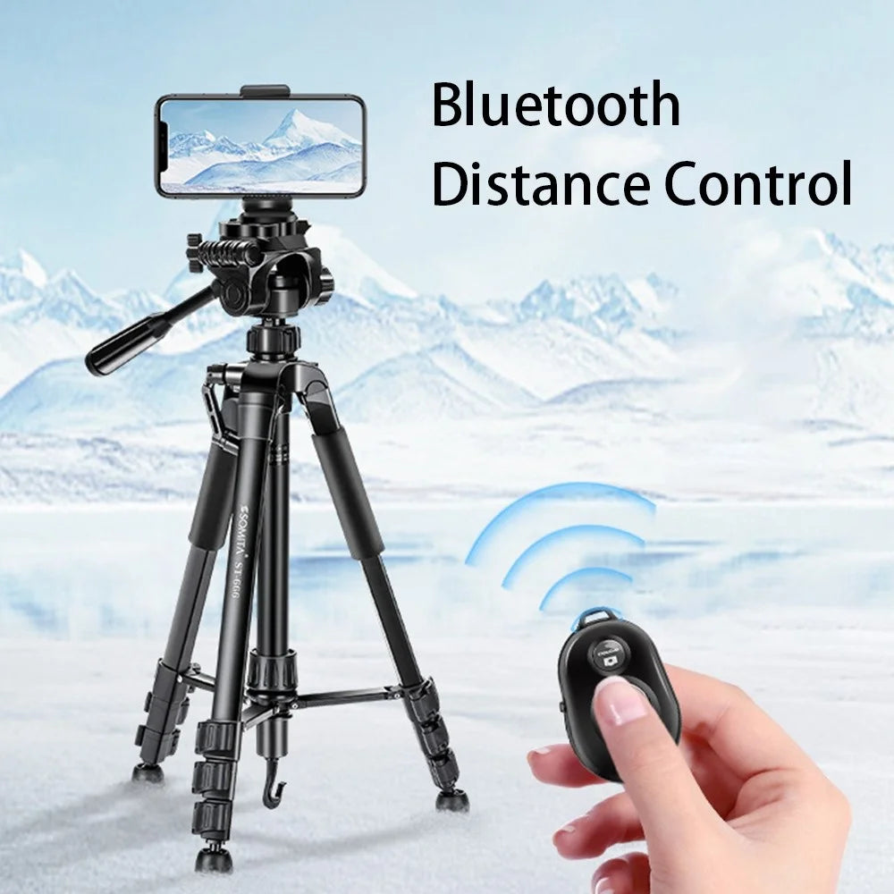 SOMITA ST-666 for Canon/Nikon/Sony DSLR Camera Phone Holder Portable Retractable Tripod Stand (Remote Control Not included) - 7