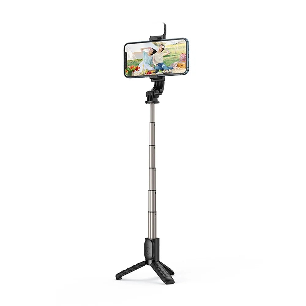 MCDODO MDD SS-1781 Aluminum Alloy Extendable Rod Selfie Stick Bluetooth-compatible Remote Control Tripod with Single Fill Light - Black - 3