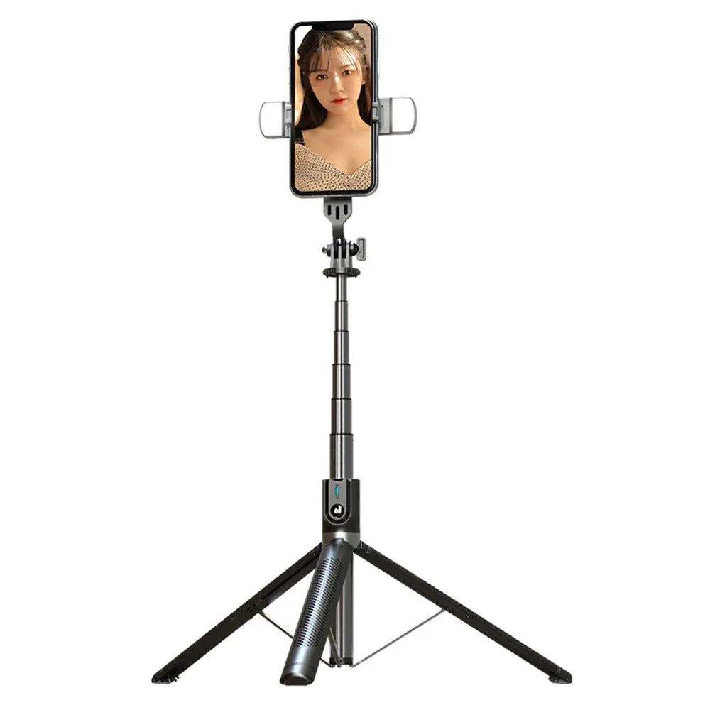P100D-2 1.8m Aluminum Alloy Telescopic Selfie Stick Bluetooth-compatible Remote Control Tripod with Dual Fill Lights - 7