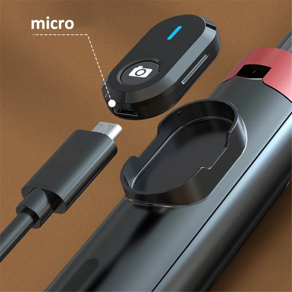 P140D-2 1.4m Portable Bluetooth-compatible Selfie Stick Extendable Tripod Phone Stand with Dual Fill Lights Support 360-Degree Rotating Photography Devices - Black - 3