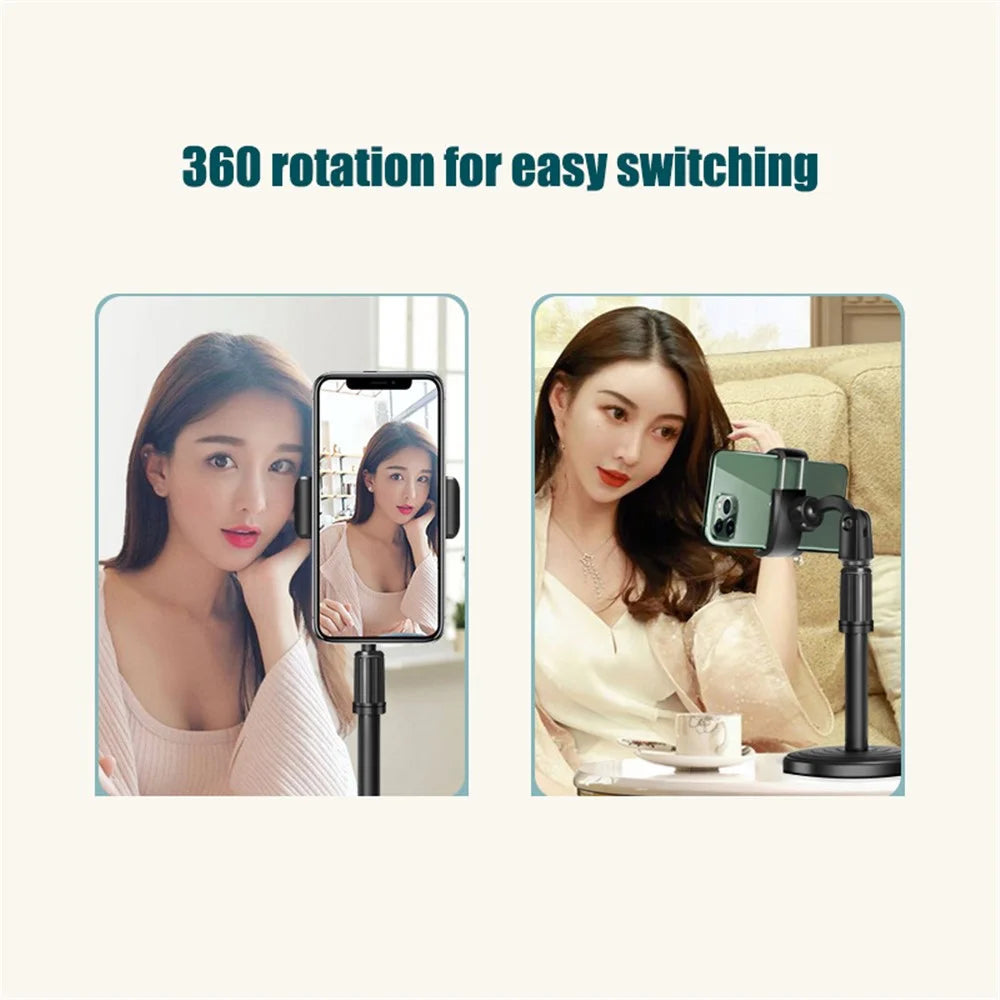 Cellphone Holder Clip Extendable Height Desktop Selfie Photo Video Recording Tripod Mount Stand for iPhone Huawei Xiaomi and More - 3