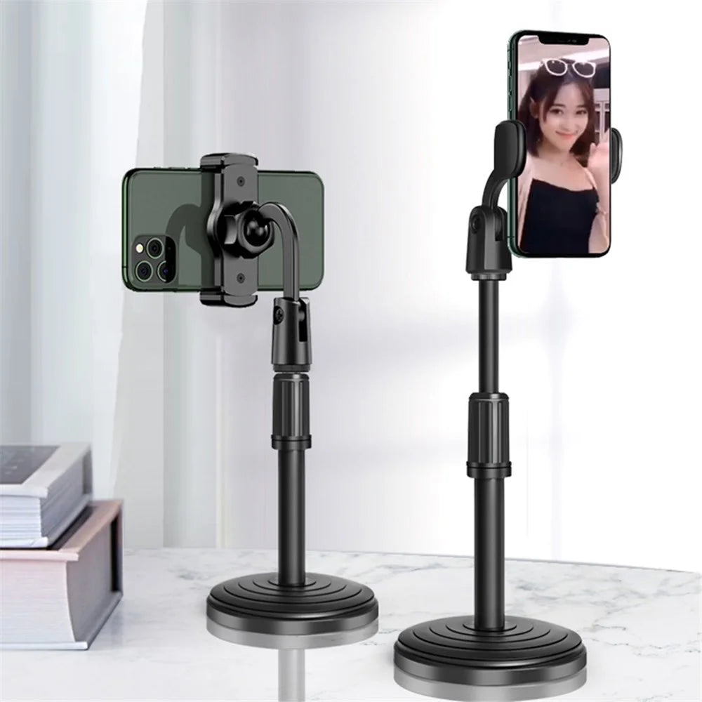 Cellphone Holder Clip Extendable Height Desktop Selfie Photo Video Recording Tripod Mount Stand for iPhone Huawei Xiaomi and More - 4