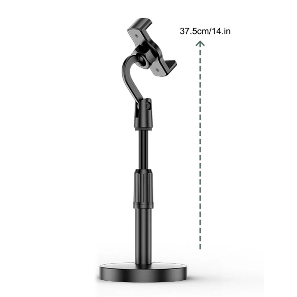 Cellphone Holder Clip Extendable Height Desktop Selfie Photo Video Recording Tripod Mount Stand for iPhone Huawei Xiaomi and More - 7