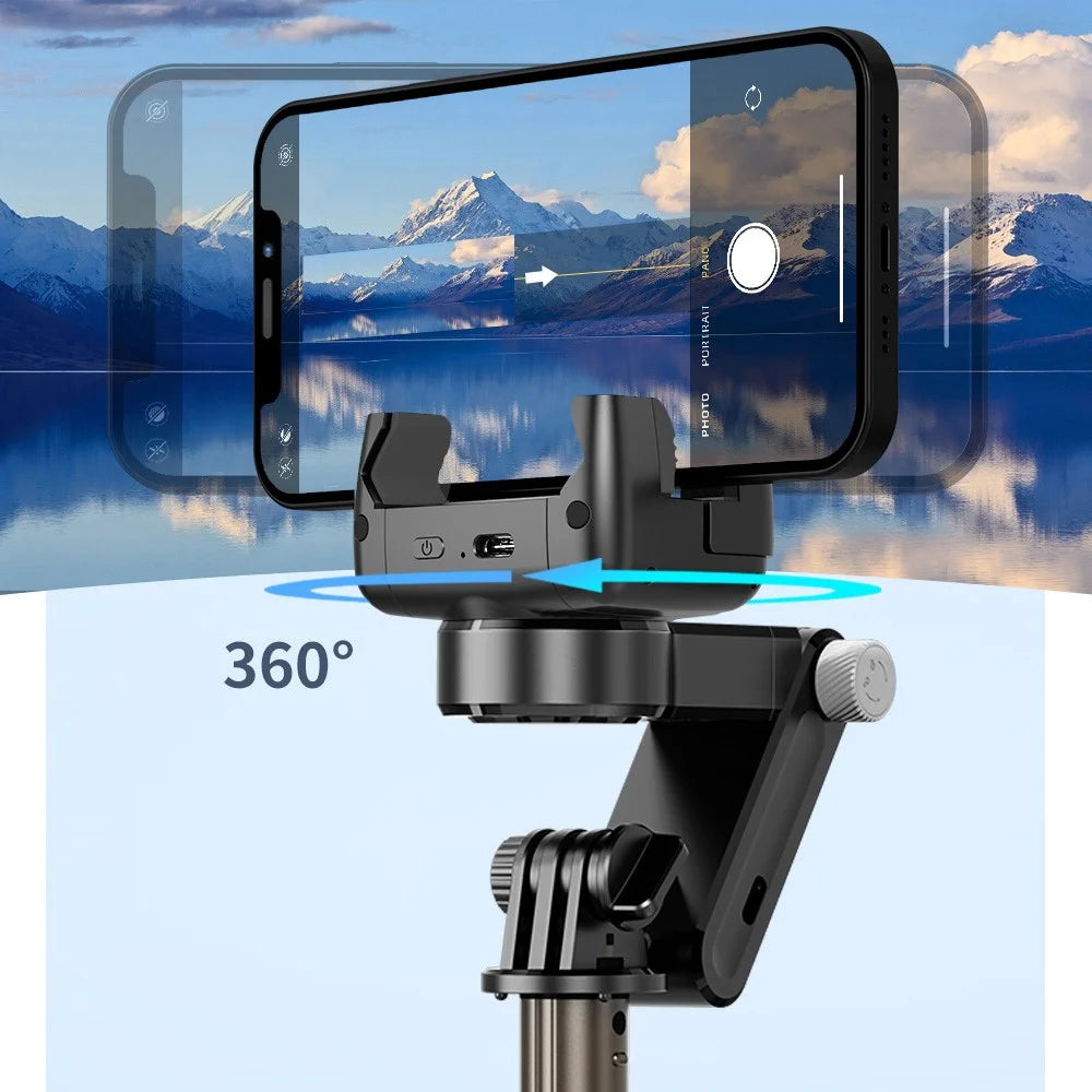 Q18 Smartphone Gimbal Stabilizer Extension Rod Selfie Stick Phone Holder Tripod Stand with Fill Light and Face Tracking Function - 3