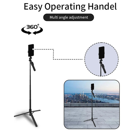 JMARY KT-239 1.75m Telescopic Selfie Stick Tripod Stand Cell Phone Clip Rotation Design Camera Mount Holder - 2