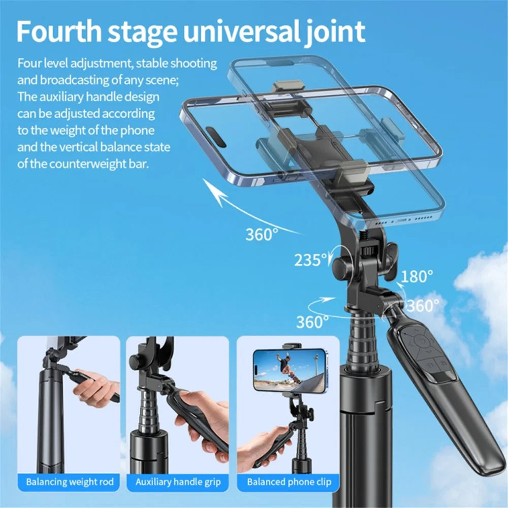 PIXEL ST2 1.6m Outdoor Folding Anti-Shake Selfie Stick Portable Cell Phone RC Gimbal Tripod Stand with Bluetooth-compatible Remote Control - 6
