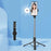 Z14pro Tripod Stand Phone Clip Holder LED Light Design 23-140CM Extendable Selfie Stick with Bluetooth-compatible Remote Control - Black - 2