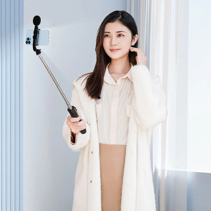 Z14pro Tripod Stand Phone Clip Holder LED Light Design 23-140CM Extendable Selfie Stick with Bluetooth-compatible Remote Control - Black - 4
