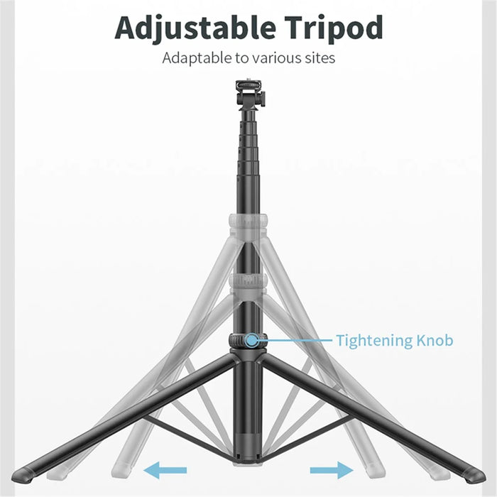 C05 Dual Fill Light Handheld Stabilizer Tripod Stand Floor Standing Adjustable Bluetooth-compatible Selfie Stick for Cell Phone Live Streaming - 7
