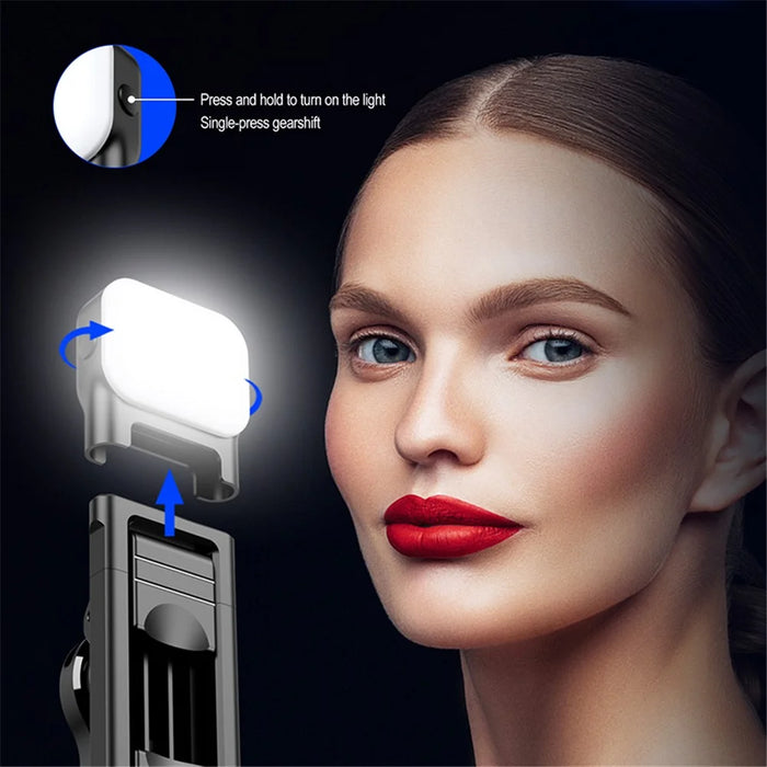 C01S Detachable Desktop Tripod Stand Multifunctional Portable Bluetooth-compatible Selfie Stick with Single Fill Light - 3