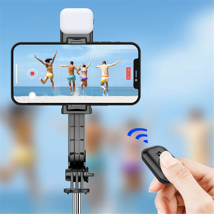 C01S Detachable Desktop Tripod Stand Multifunctional Portable Bluetooth-compatible Selfie Stick with Single Fill Light - 4