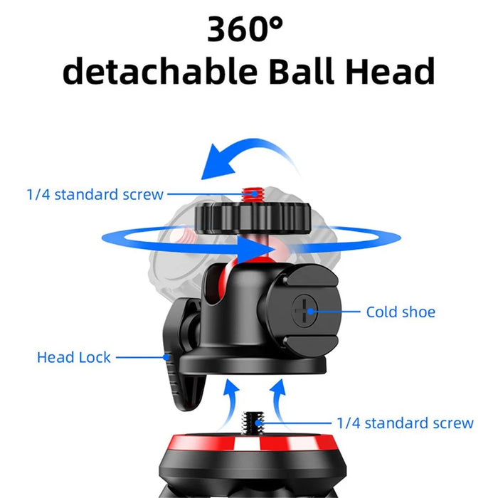 C02 Flexible Octopus Tripod Bracket with 1 / 4 Screw + Detachable Phone Holder for Live Streaming - 3