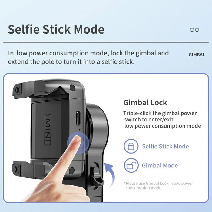 Q18 Single-Axis Gimbal Selfie Stick Tripod Stand Panoramic Follow Shot Anti-Shake Handheld Gimbal Stabilizer - 4