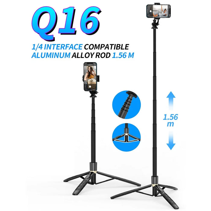 Q16 Aluminum Alloy Rod Bluetooth Selfie Stick 1560mm Telescopic Tripod Stand with Remote Control - 2
