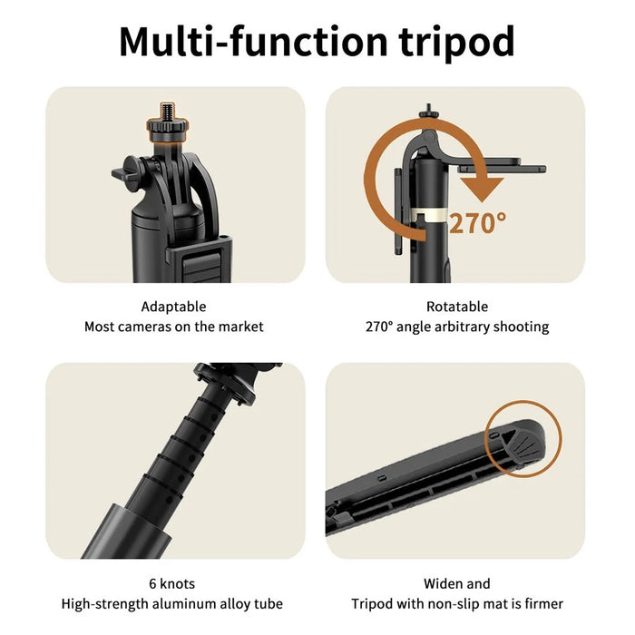 Q16 Aluminum Alloy Rod Bluetooth Selfie Stick 1560mm Telescopic Tripod Stand with Remote Control - 3